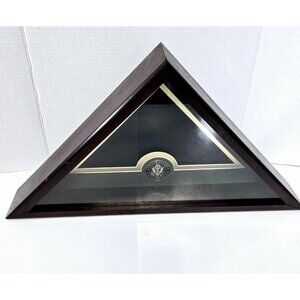 United States Army Memorial Folded Burial Flag Wood Display Case